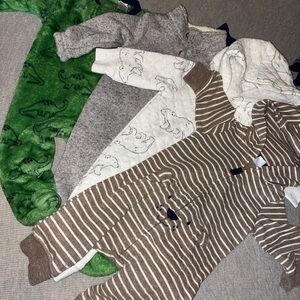 Brown and White Striped Kids Footie